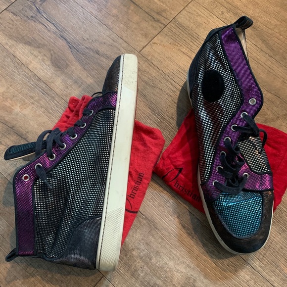 Christian Louboutin Other - Christian Louboutin Metallic Leather Hi Top Shoes